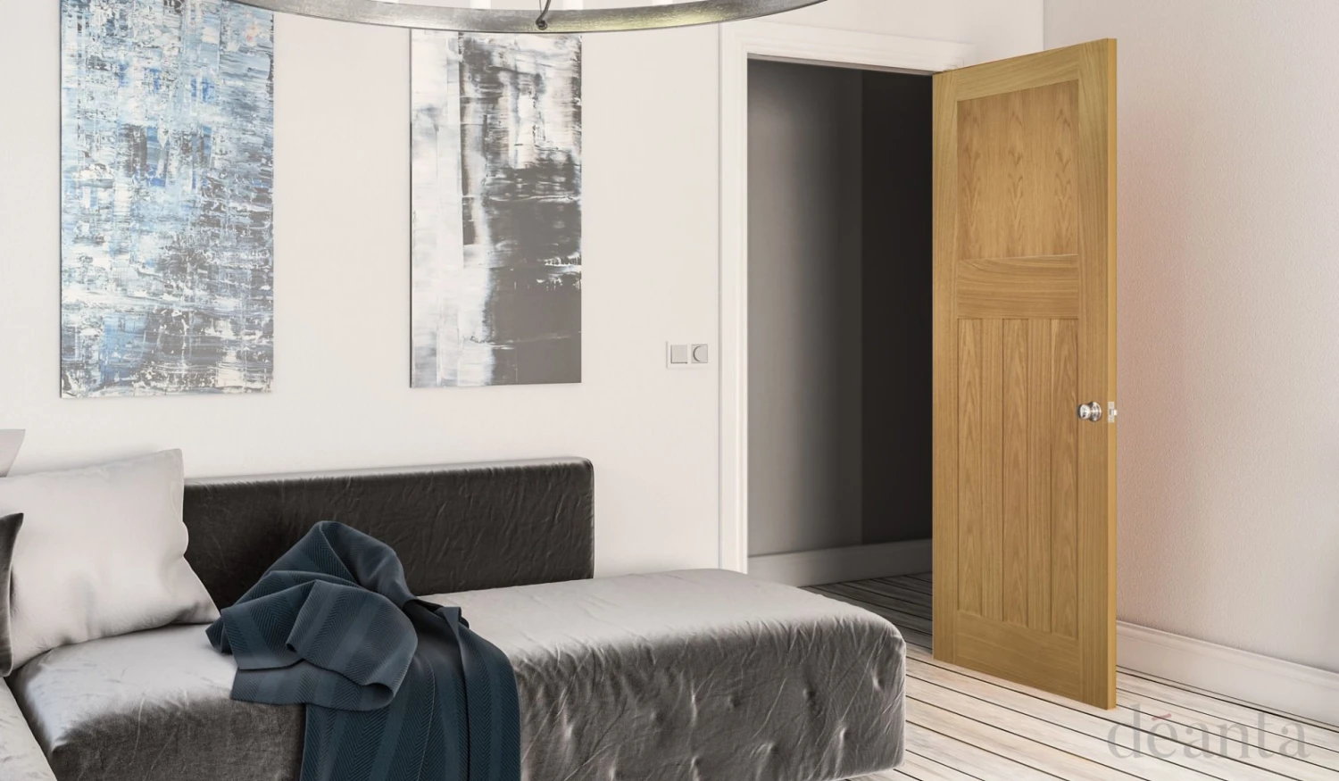 Deanta Internal Pre Sanded Cambridge Oak Door - Image 4