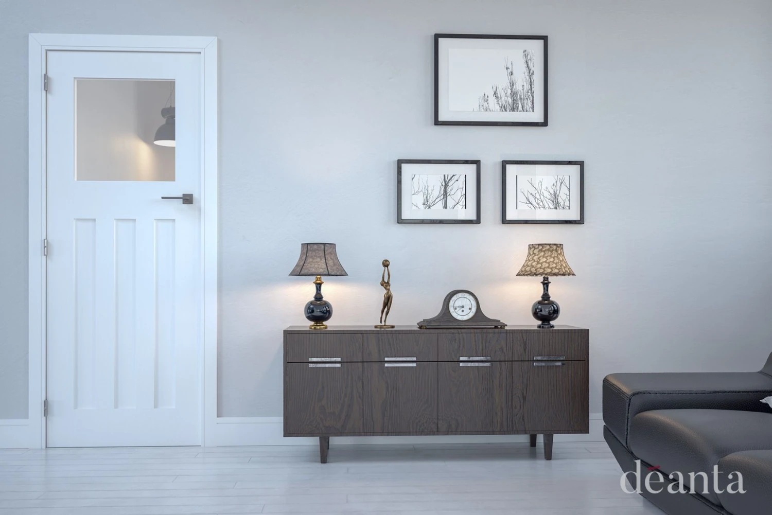 Deanta Cambridge White Primed Glazed Door - Image 3