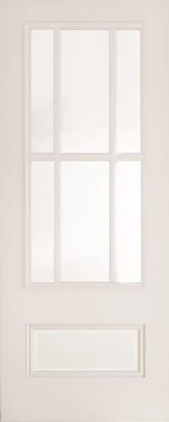 Deanta Internal White Primed Canterbury With Bevelled Glass Door