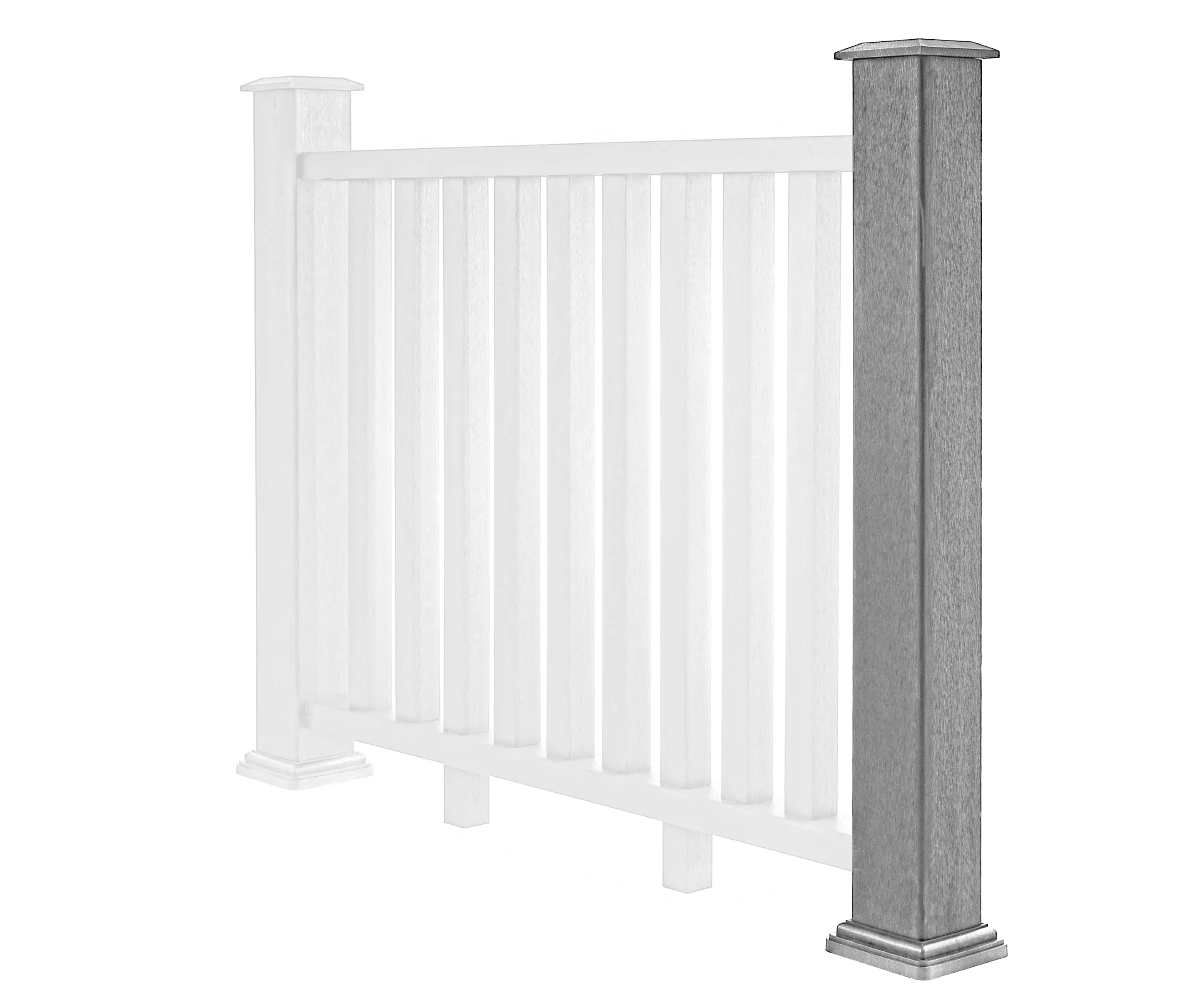 Composite Balustrade Newel Post Kit β Cool Grey (120mm)