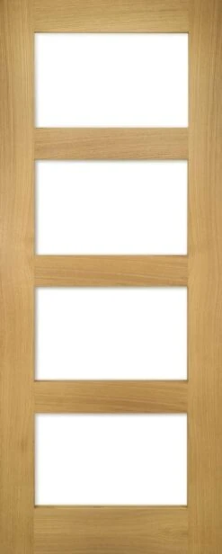 Deanta Internal Pre Sanded Clear Glazed Coventry Oak Fire Door