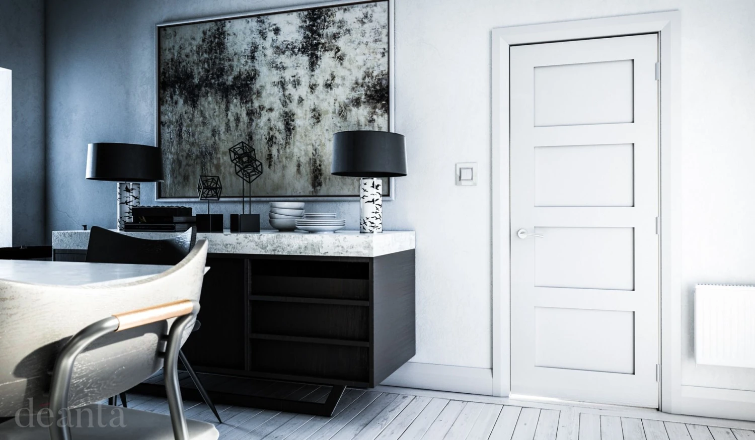 Deanta Internal White Primed Coventry Fire Door FD30 - Image 3