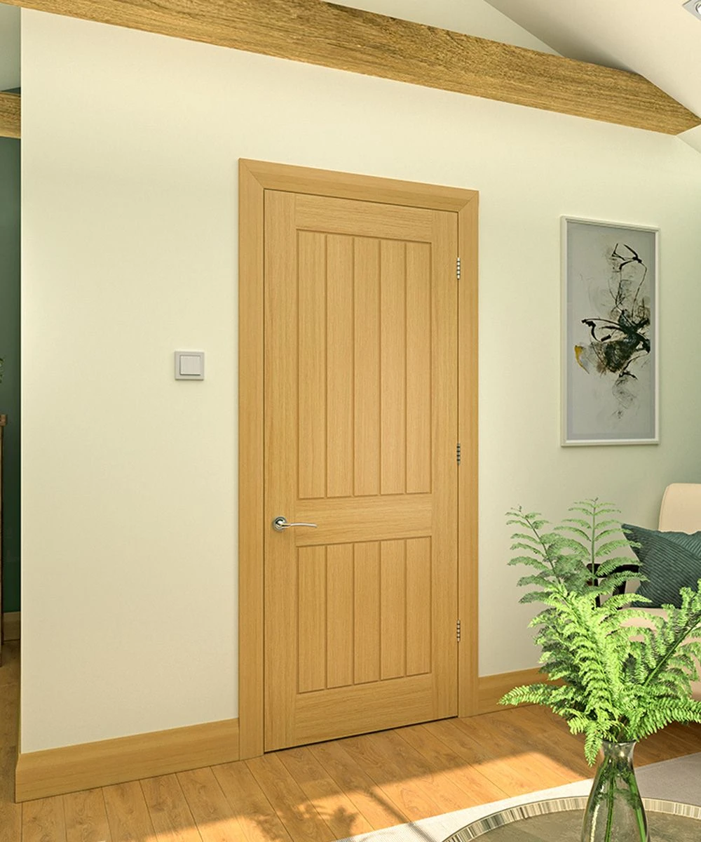 Deanta Internal Ely 2 Panel Pre-Finished Fire Door FD30 - Image 3