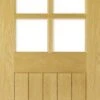Deanta Pre Finished Glazed Ely Oak Door With Bevelled Glass