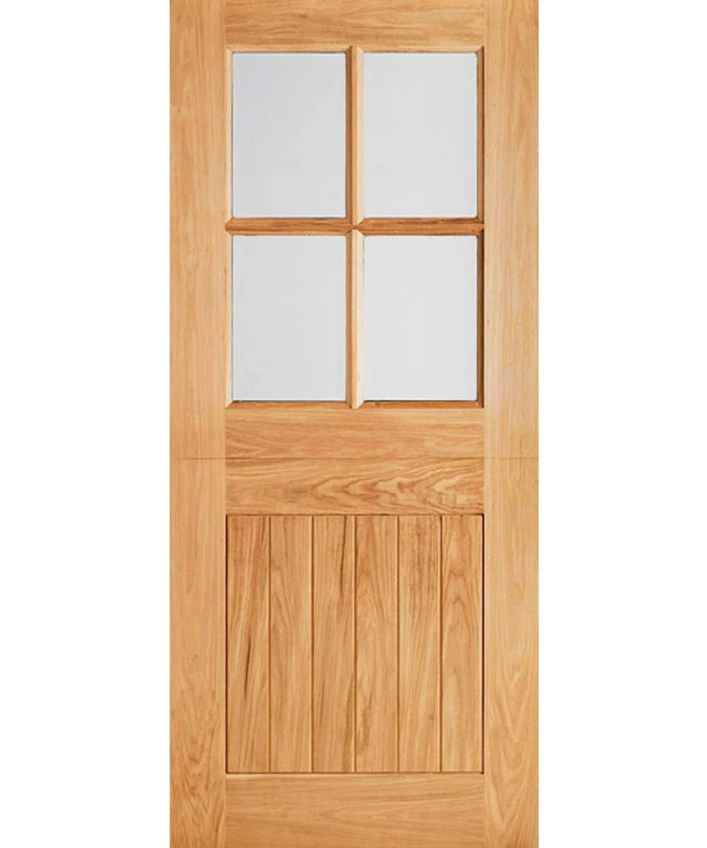 LPD External Un-finished Oak 4 Light Glazed Cottage Stable Door (Dowelled)