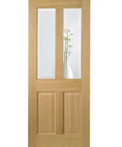 LPD Internal Pre-finished Oak Richmond Door With Clear Bevelled Glass