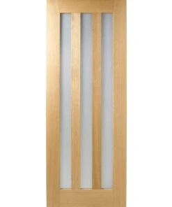 LPD Internal Pre Finished Oak Utah Door With Frosted Glass