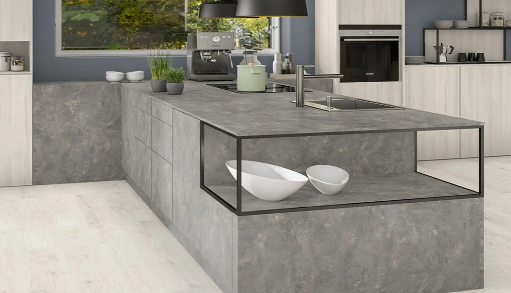 Egger Light Grey Metal Rock 16mm Square Edge Worktop - Image 2