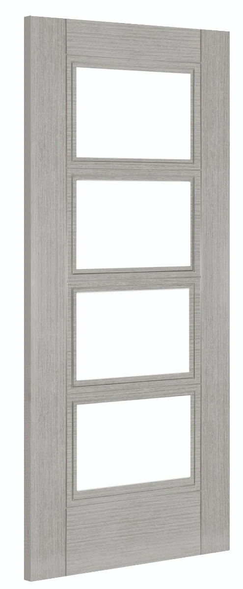 Deanta Light Grey Ash Montreal Pre FInished Glazed Door - Image 2