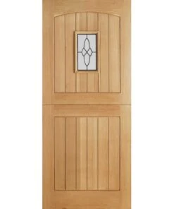 LPD External Un-finished Oak Cottage 1 Light Glazed Stable Door