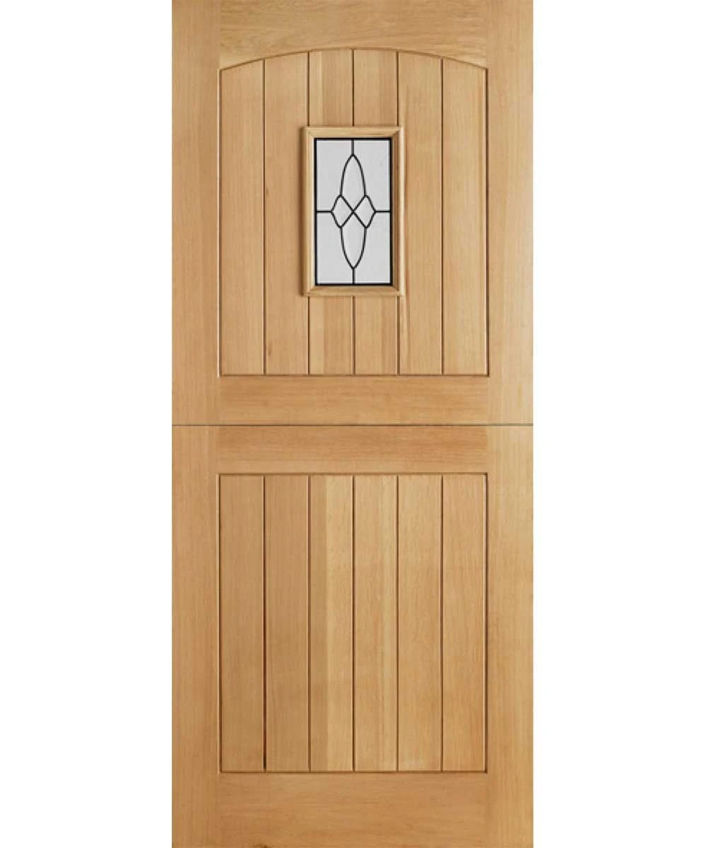 LPD External Un-finished Oak Cottage 1 Light Glazed Stable Door