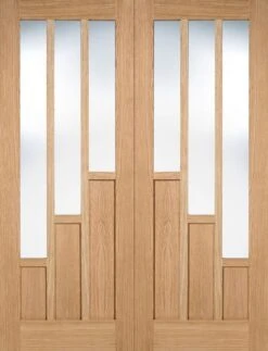 LPD Internal Pre-Finished Oak Coventry Glazed 3L Pair With Clear Glass