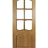 LPD Internal Un-finished Oak Riviera Door With Bevelled Glass And Raised Mouldings