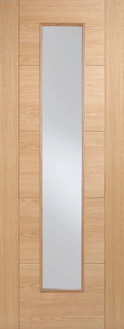 LPD Internal Oak Vancouver Long Light Clear Glazed Pre-finished Fire Door FD30