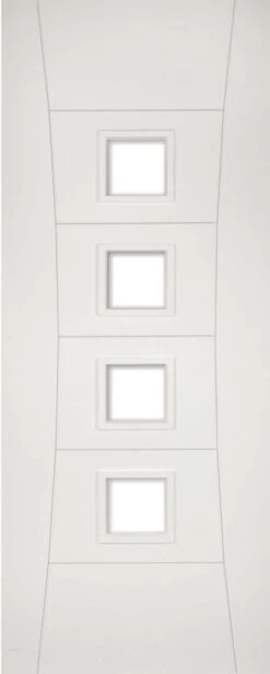 Deanta Internal Pamplona White Primed Glazed Fire Door FD30