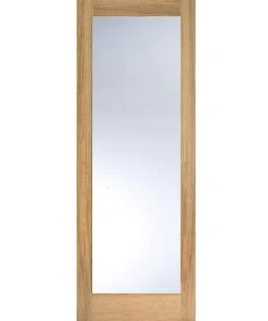 LPD Internal Oak Un-finished Pattern 10 Door With Clear Glass