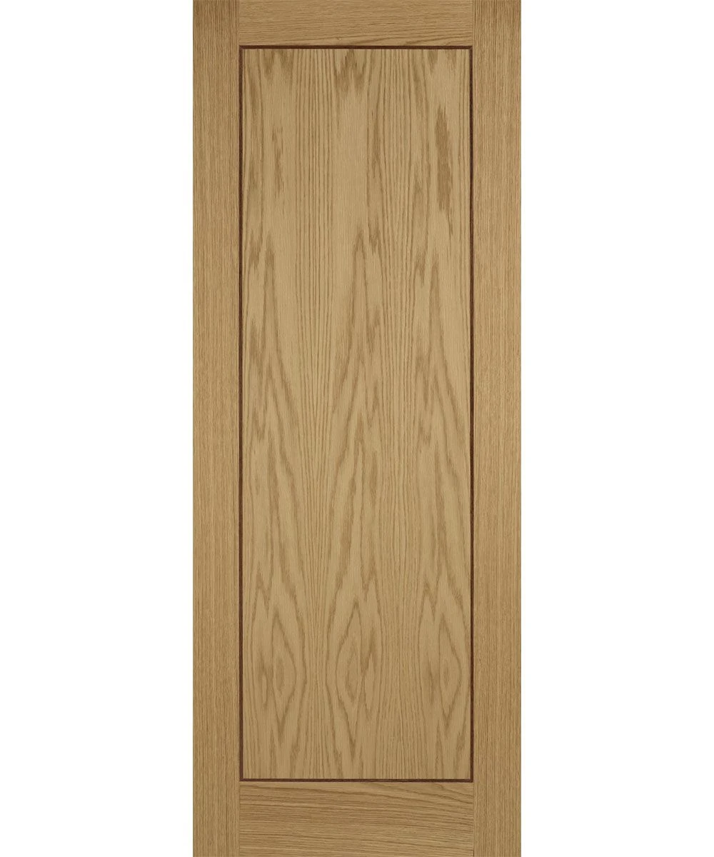 LPD Internal Pre-Finished Oak 1 Panel Fire Door With Walnut Inlay