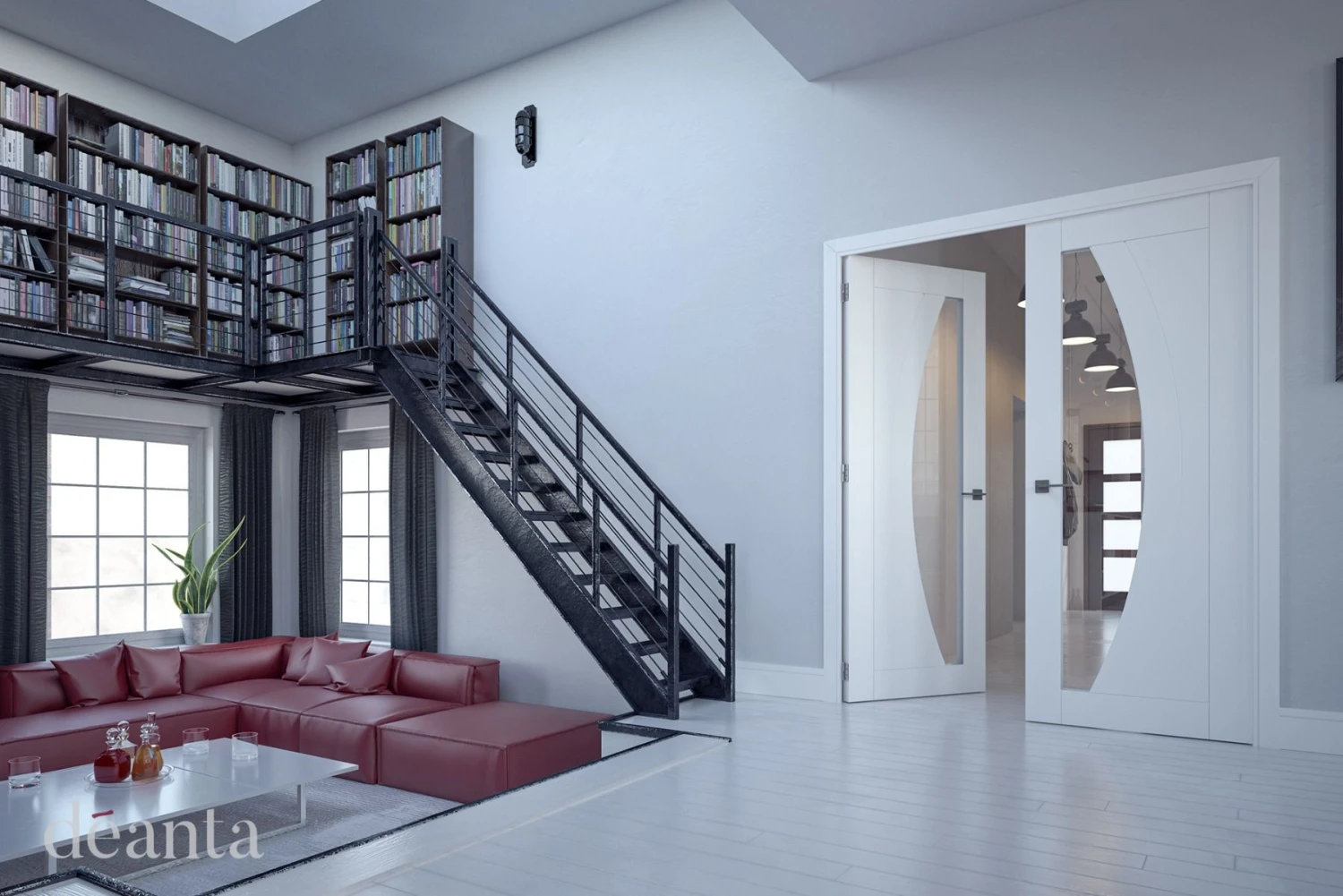 Deanta Ravello White Primed Glazed Door - Image 3