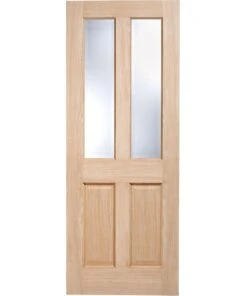 LPD Internal Un-Finished Oak Richmond Door With Clear Bevelled Glass