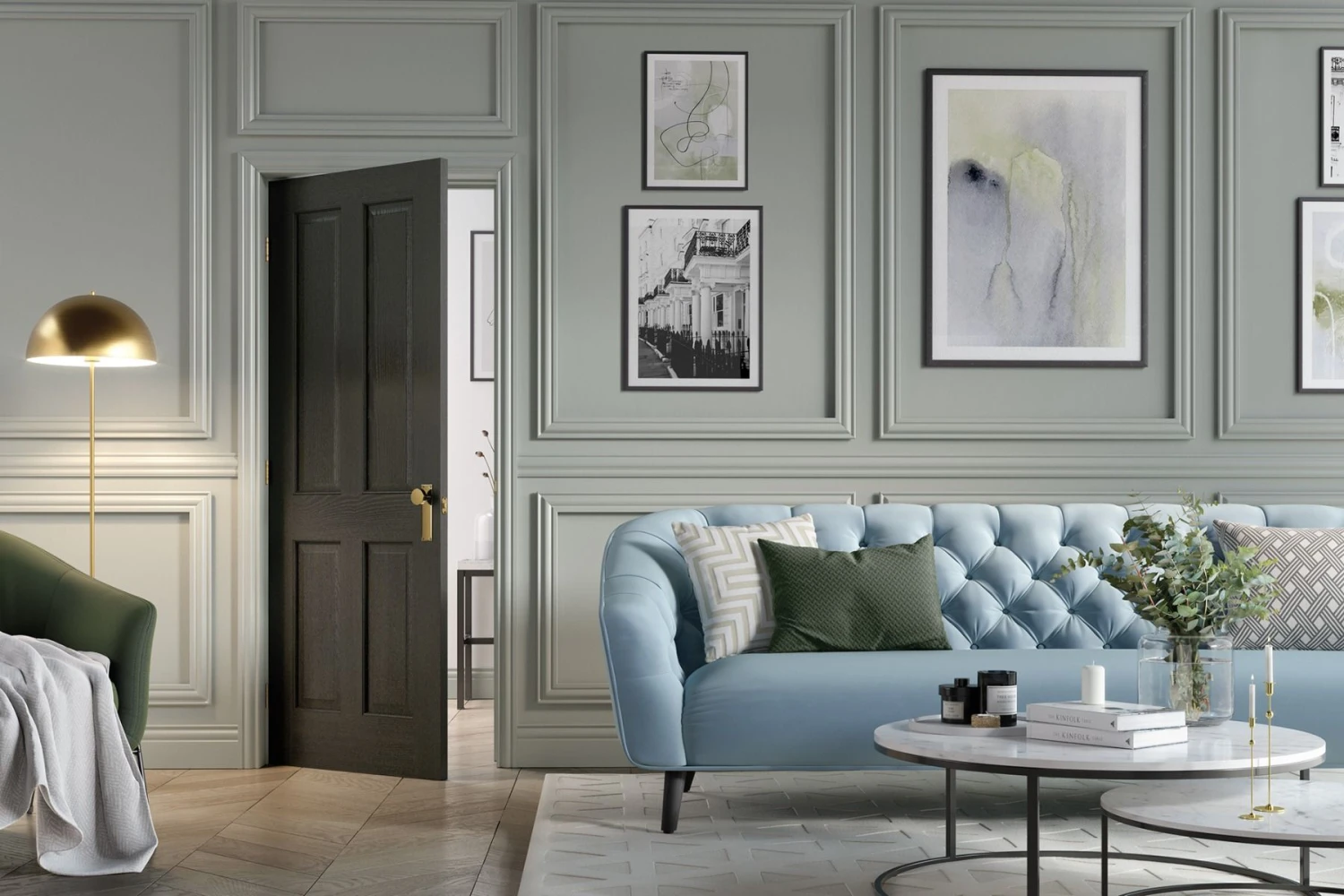 LPD Internal Pre-Finished Smoked Oak Regency 4 Panel Fire Door FD30 - Image 2