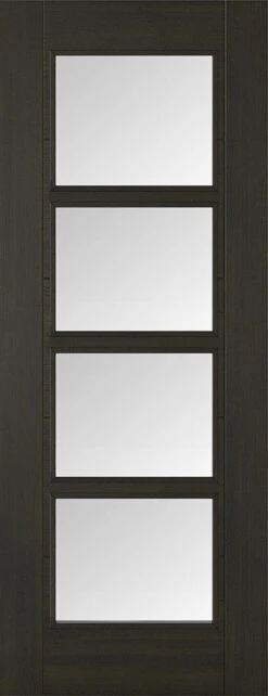 LPD Internal Pre-Finished Smoked Oak Vancouver 4 Light Clear Glazed Door