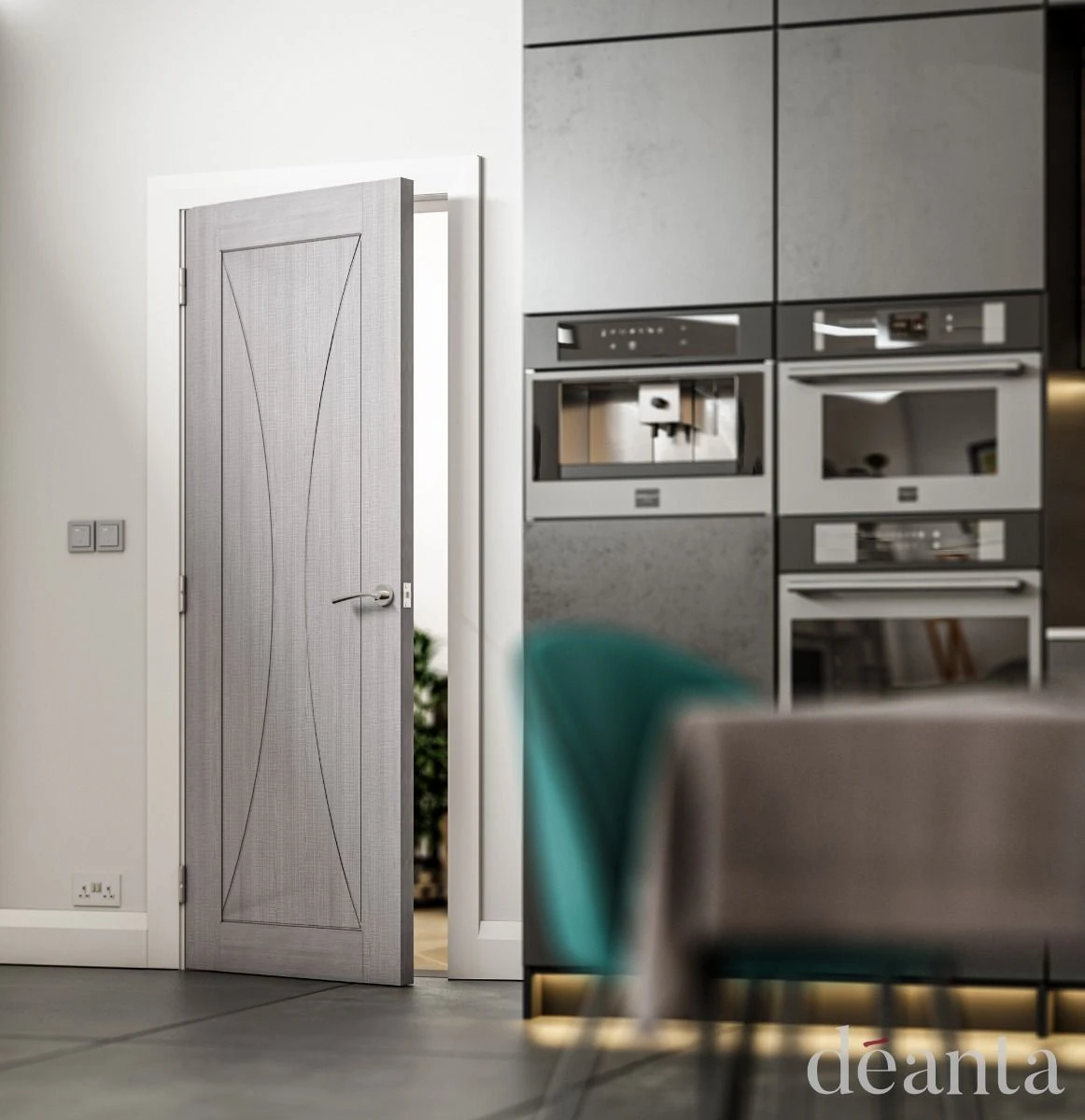 Deanta Sorrento Light Grey Ash Door - Image 3