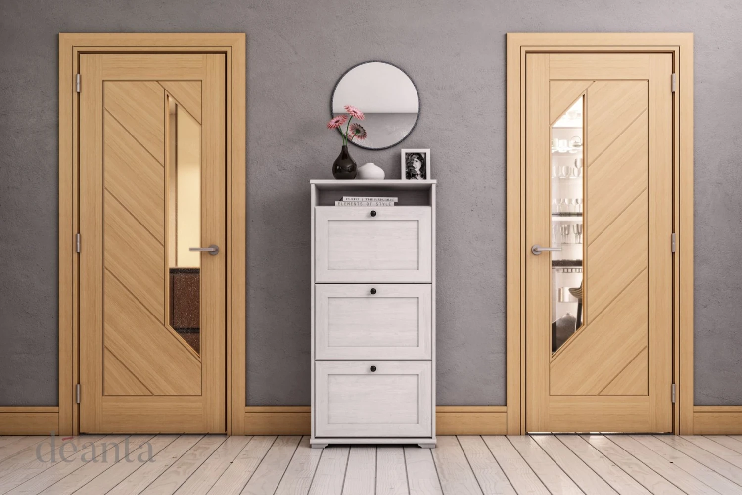 Deanta Oak Pre Finished Internal Torino Glazed Door