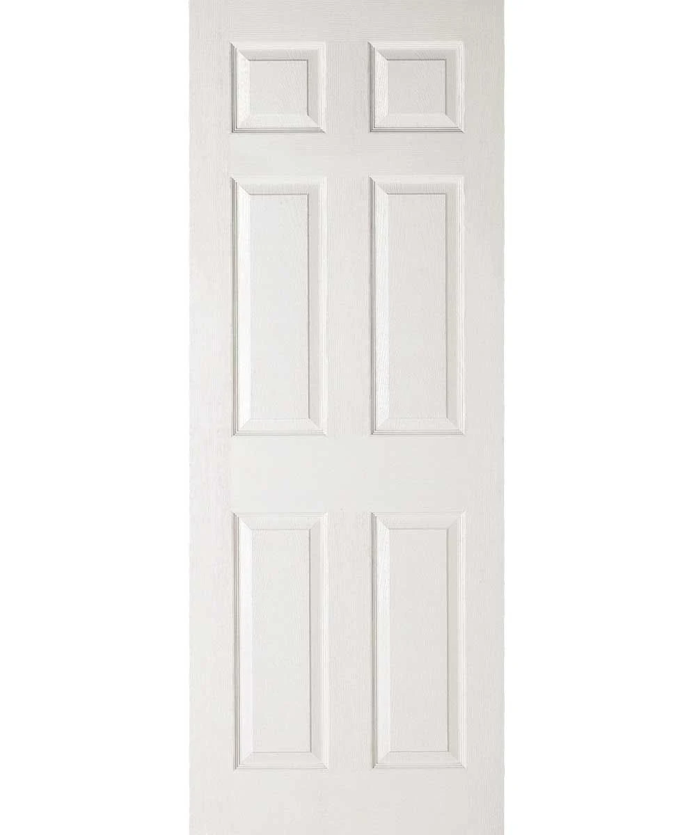 Made To Measure Internal White Primed Grained Moulded 6 Panel Door