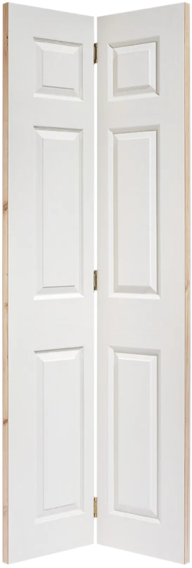 LPD Bi-Folded 6 Panel Textured White Square Top 1981 X 762 X 35mm (78 X 30")