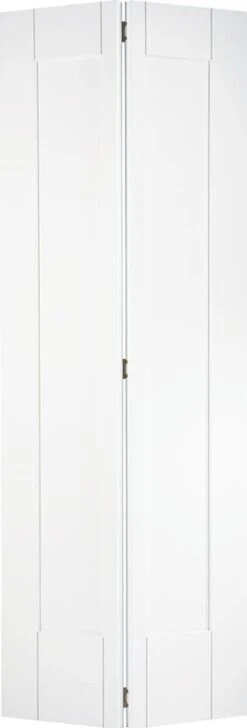 LPD White Primed Shaker 1P Bi-fold Door Complete With Track