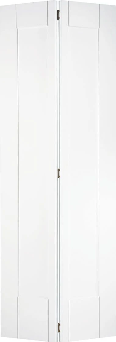 LPD White Primed Shaker 1P Bi-fold Door Complete With Track