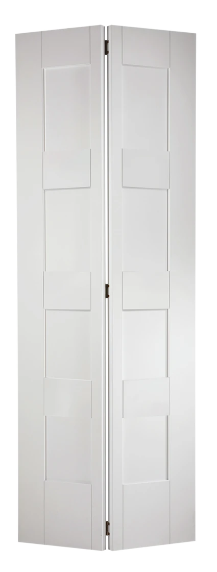 LPD White Primed Shaker 4P Bi-fold Door Complete With Track